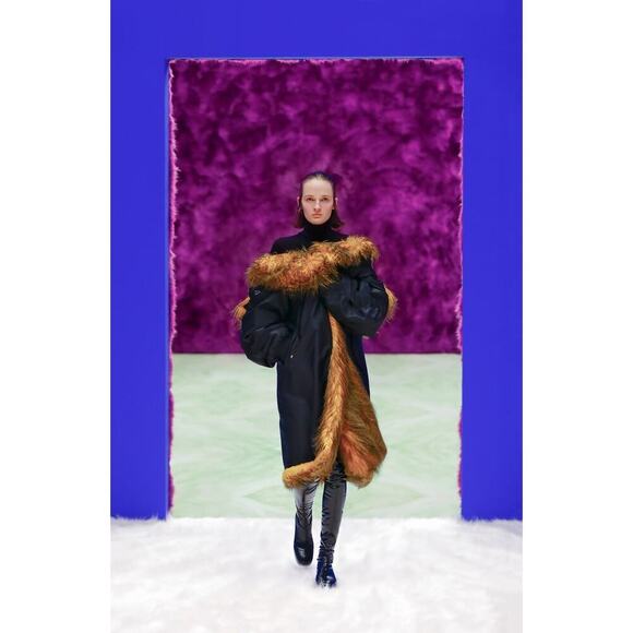 Prada Black Stretch Leather Padded Logo Over the Knee 70mm Platform Boot IT 37 - Picture 3 of 16